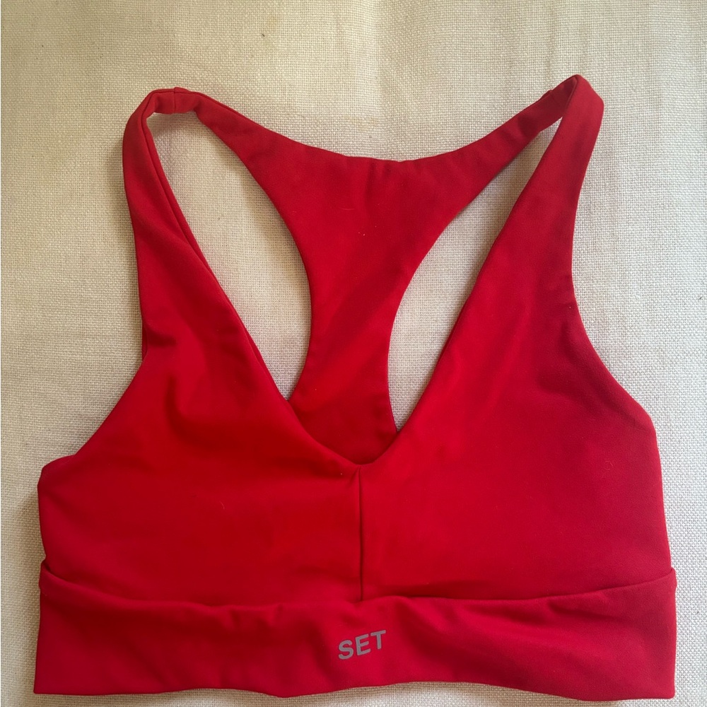 SET Active Red Sports Bra with Racerback Design